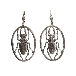 Boucles d'oreilles Scarabée Maddie argentées