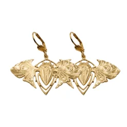 Boucles d'Oreilles Scarabée Dorées