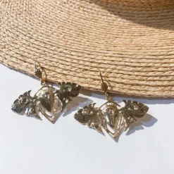Boucles d'Oreilles Scarabée Dorées