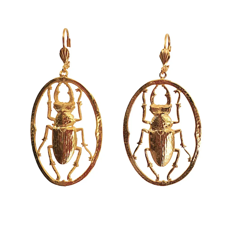 Boucles d'oreilles Scarabee Maddie dorées