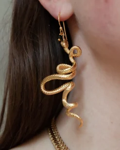 Boucles d'Oreilles Snake Dorées