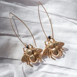 Boucles d'Oreilles Tige Bee Dorées