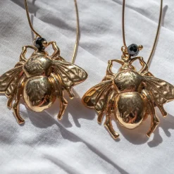 Boucles d'Oreilles Tige Bee Dorées