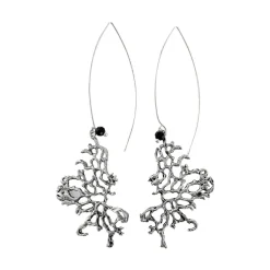Boucles d'oreilles tige corail argentée