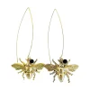 Boucles d'Oreilles Tige Insecte Dorées