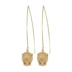 Boucles d'Oreilles Tige Panthère Dorées