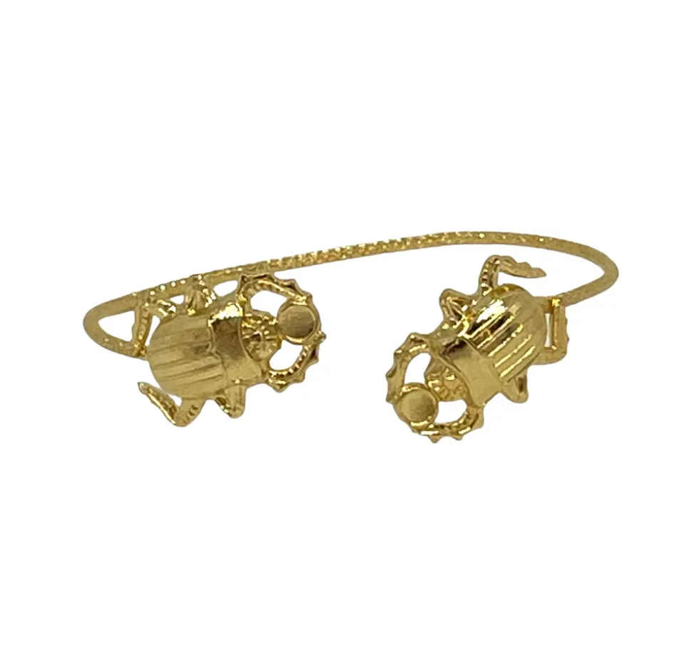 Bracelet 2 Mini Scarabées doré