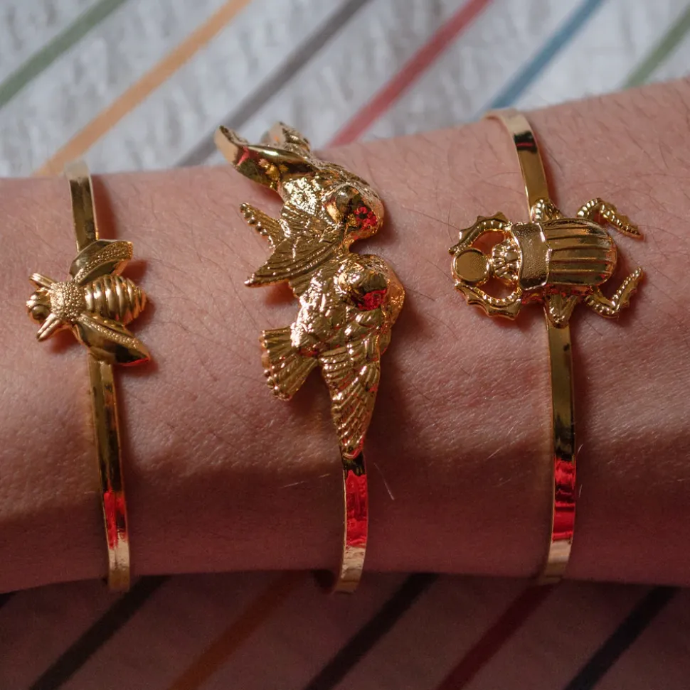 Bracelet 2 Mini Scarabées doré
