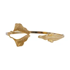 Bracelet Crocodile Ginkgo Doré