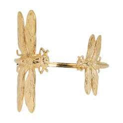 BRACELET DOUBLE LIBELLULE DORE
