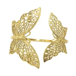 Bracelet Double Papillon Filigrane Doré