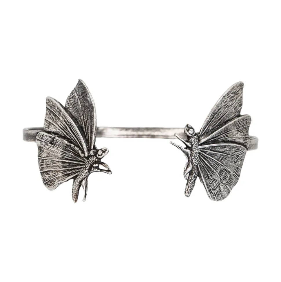 Bracelet Double Petit Papillon Argenté