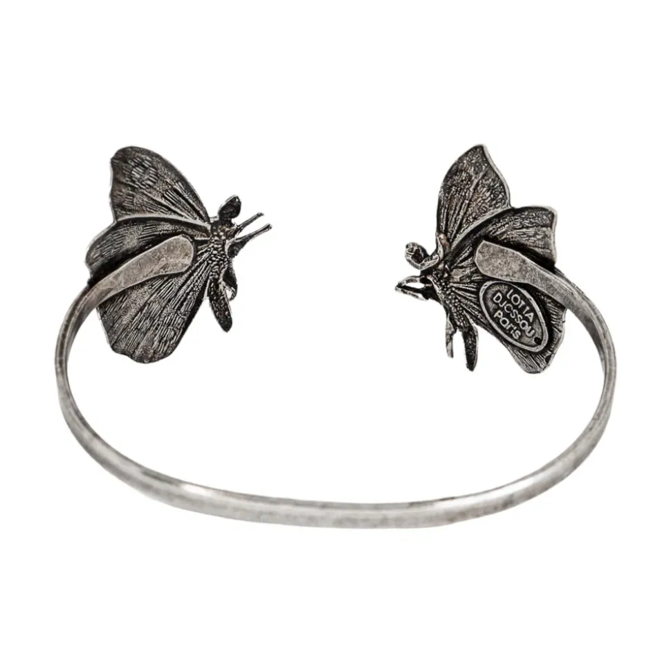 Bracelet Double Petit Papillon Argenté