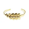 Bracelet Jonc Petit Feuille d'Acacia Doré
