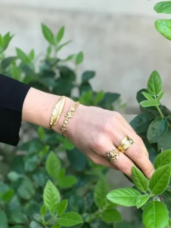 Bracelet Noeud de Fleurs Doré