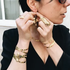 Bracelet Noeud de Fleurs Doré