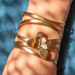 Bracelet Papillon Sur Fils Doré