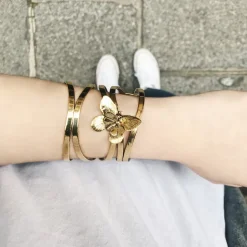 Bracelet Papillon Sur Fils Doré