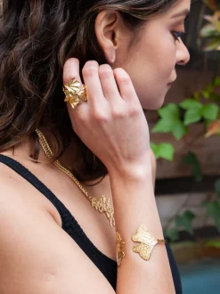 Bracelet Petite Feuille de Ginkgo Doré