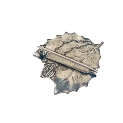 Broche 3 Feuilles Argentées