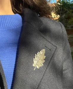 Broche Feuille Argentée