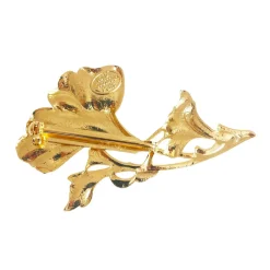 Broche Grand Gingko Dorée