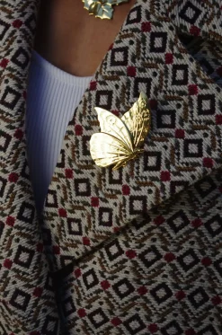Broche Papillon Dorée