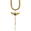 Choker Beetle Doré Lapis Lazuli Bleu