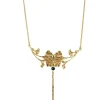 Collier Double Ginkgo Doré