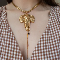 Collier Elephant Doré