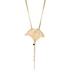Collier Feuille de Ginkgo Doré