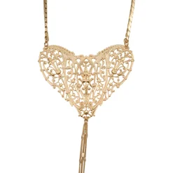 Collier Grand Filigrane Cœur Doré
