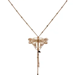 Collier Libellule Volant Doré