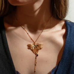 Collier Libellule Volant Doré