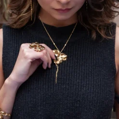 Collier Pensée Doré