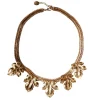 Collier Plastron Feuilles de Figuier Doré