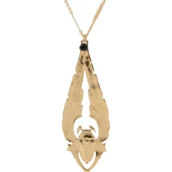 Collier Sautoir Long Scarabée Doré