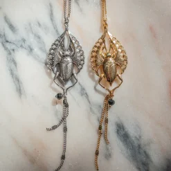 Collier Scarabée Volant Doré