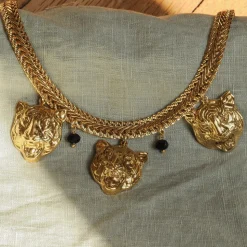 Collier Trois Tigres Doré