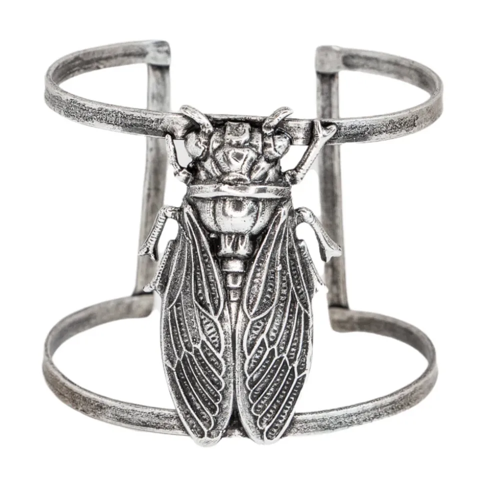 Manchette Cicada argentée