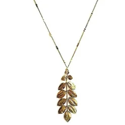 Sautoir Feuille d'Acacia Doré
