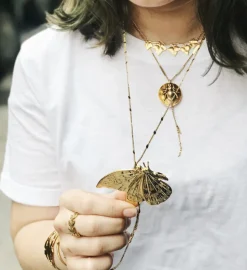 Sautoir Papillon Doré